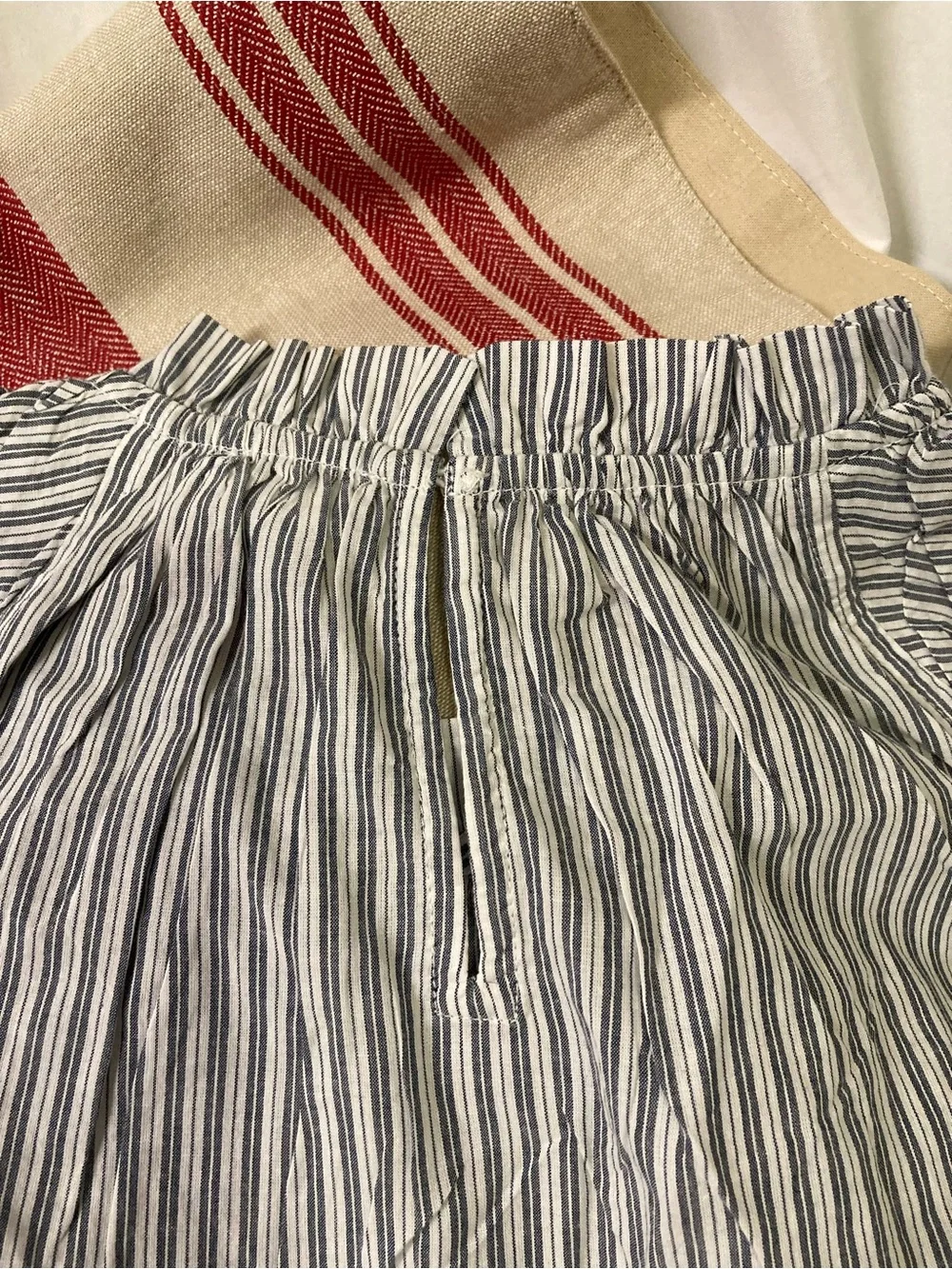 J. Crew Blue and White Striped Cotton Blouse